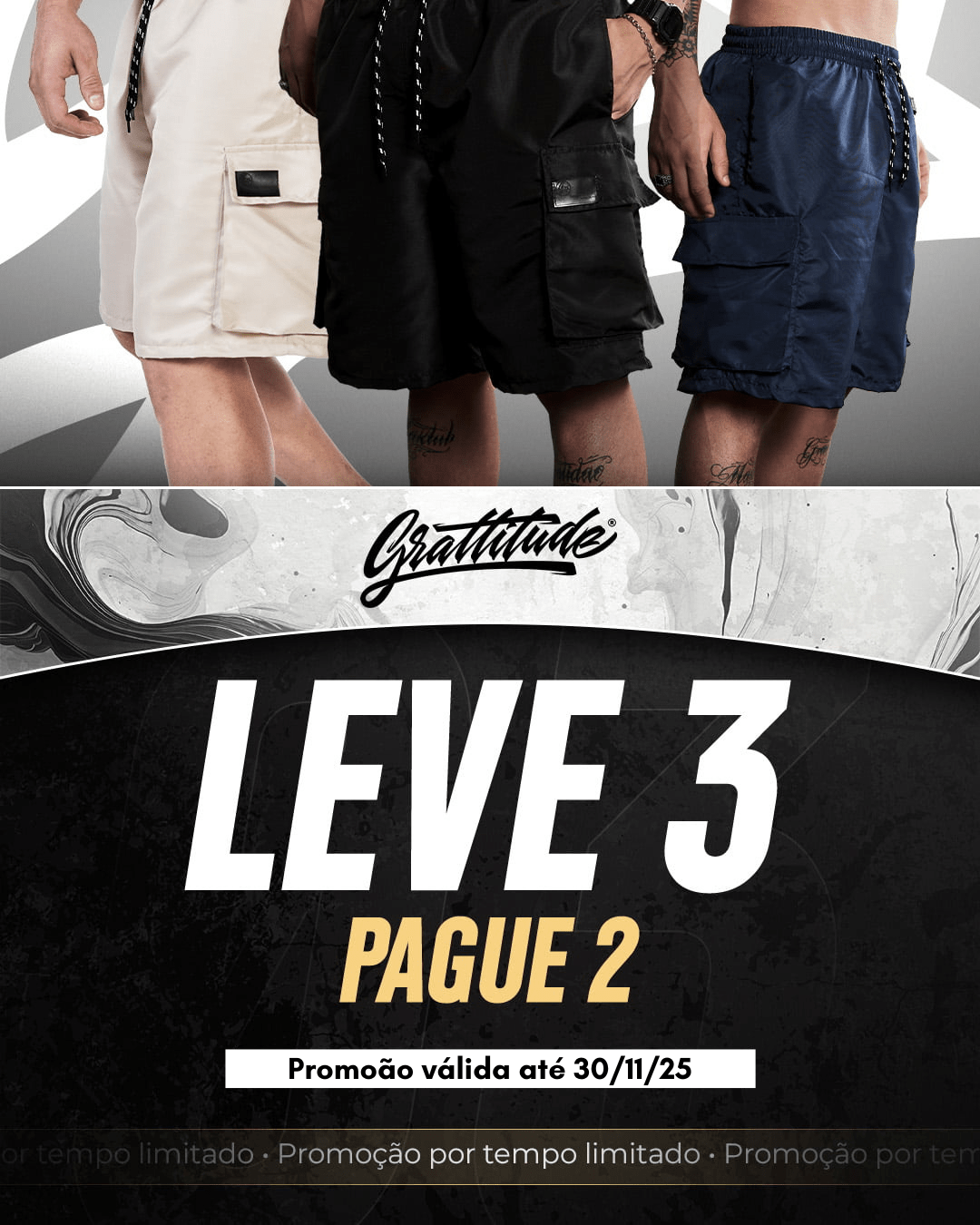 LEVE 3 BERMUDAS CARGO - PAGUE 2 - MONTE SEU KIT