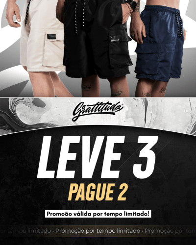 LEVE 3 BERMUDAS CARGO - PAGUE 2 - MONTE SEU KIT LEVE 3 BERMUDAS CARGO - PAGUE 2 - MONTE SEU KIT