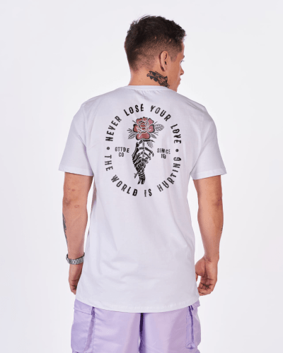 CAMISETA ESTAMPADA GRATTITUDE - FLOWER BRANCO