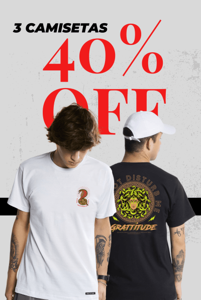 KIT 3 CAMISETAS COM 40% OFF